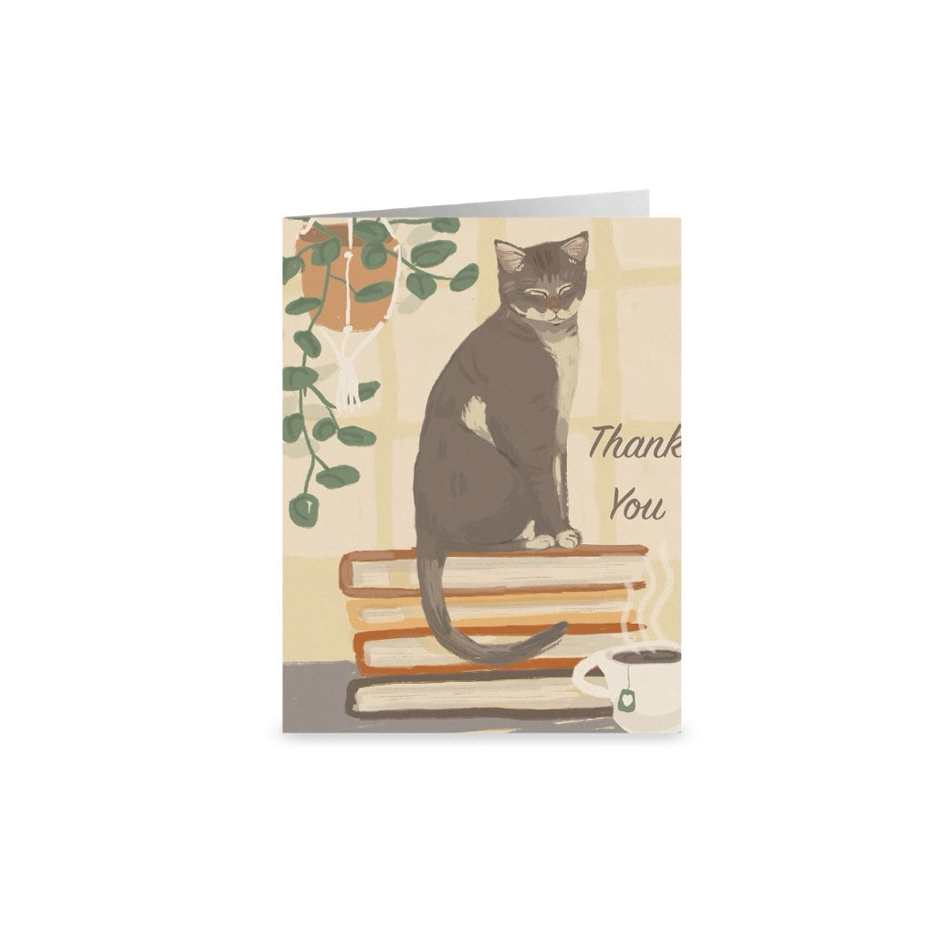 Ingrid Press Thank You Book Cat Card