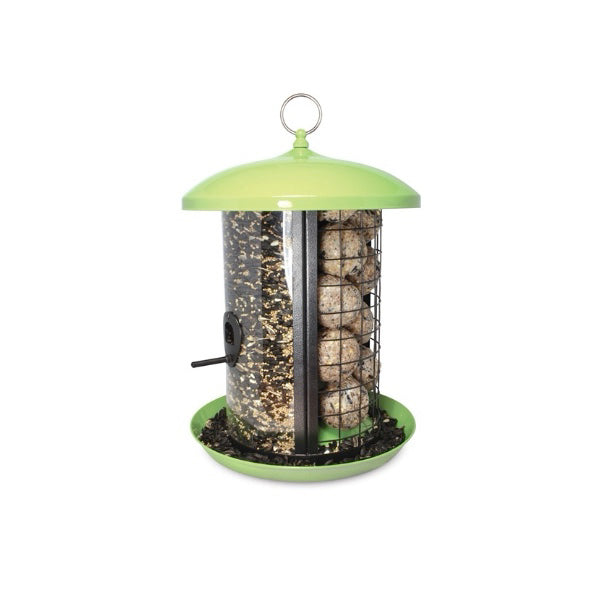 Pinebush Dome Roof Triple Compartment Feeder- Green