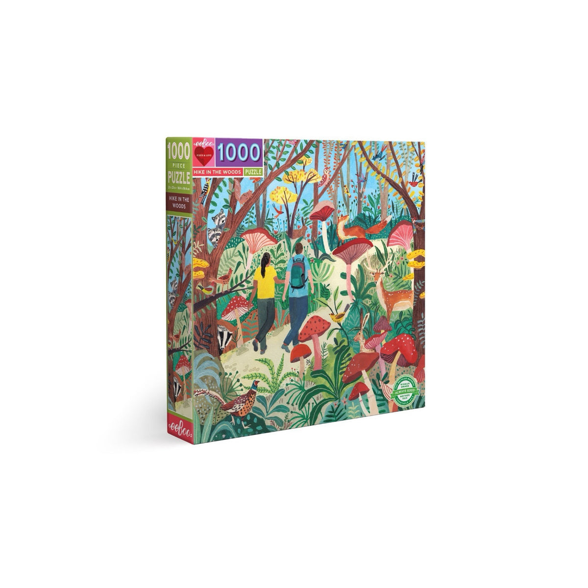 eeBoo 1000 Piece Hike in the Woods Square Puzzle