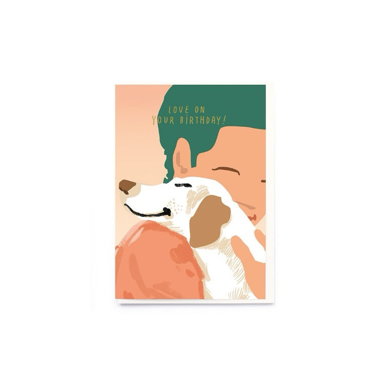 Dog Hug Birthday Card
