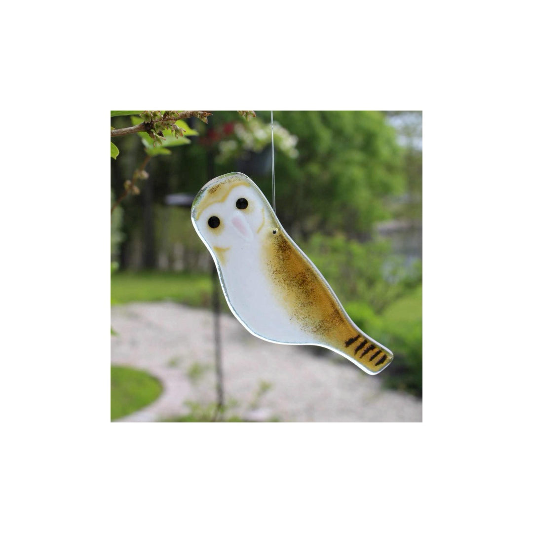 Glass Bird Ornament- Barn Owl Hanging