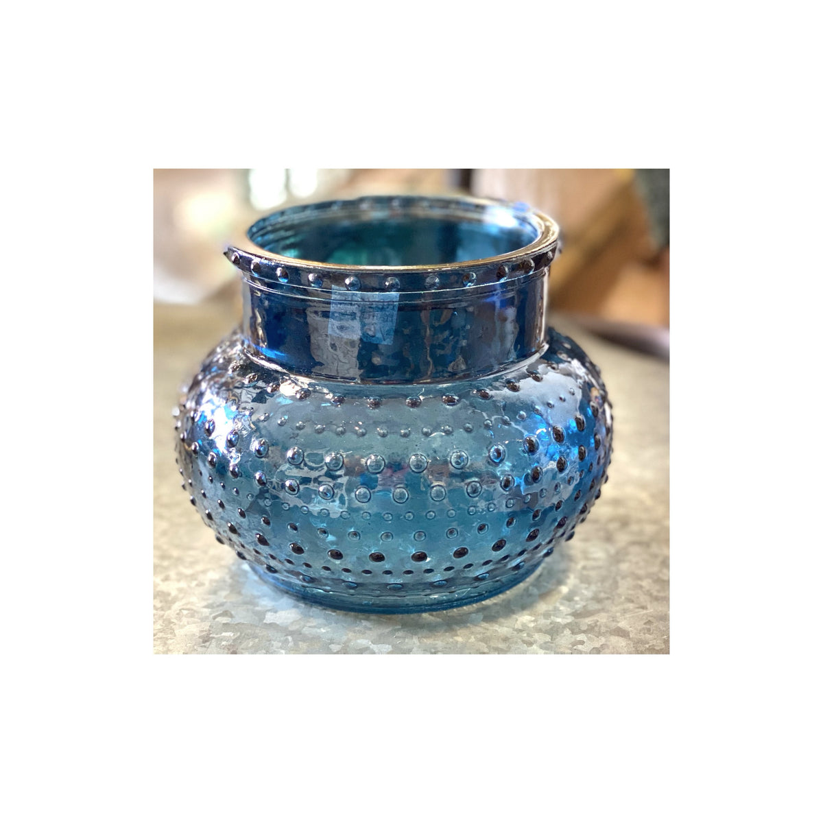 Lantern Blue Knob Pot