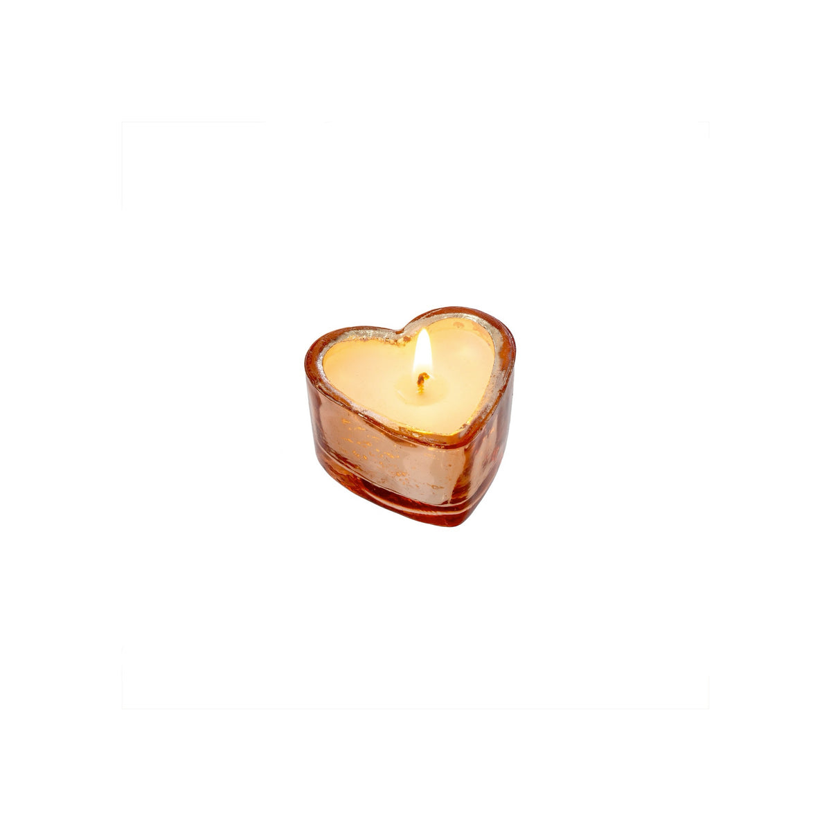 Small Rose Gold Heart Orange Blossom Candle