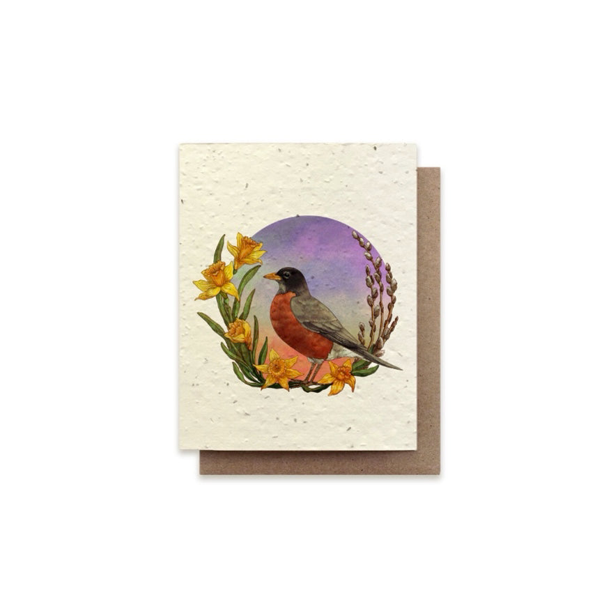 The Bower Studio Spring Robin Card