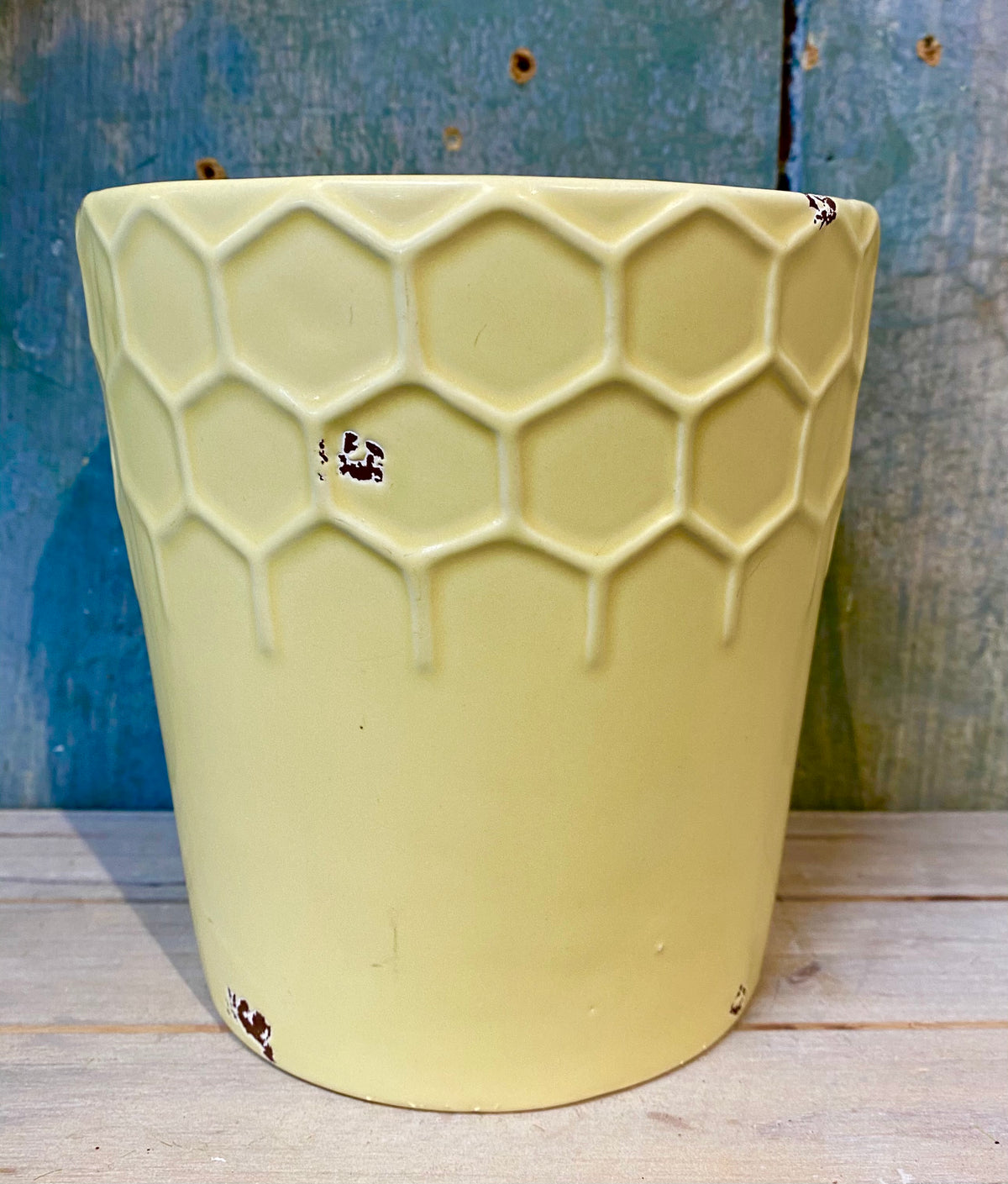 Yellow Honeycomb Planter