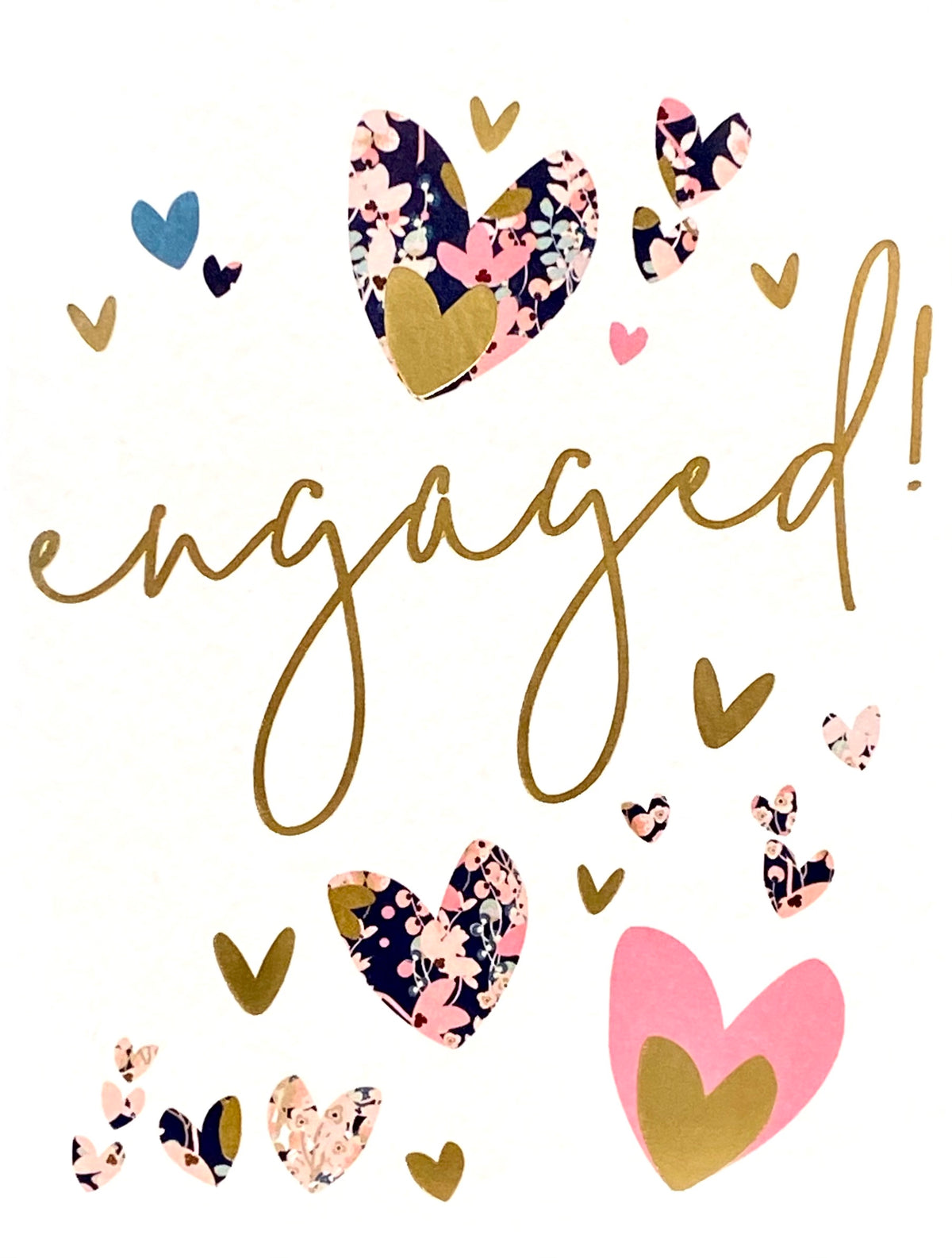 Engagement Card- Engaged! Assorted Heart Design