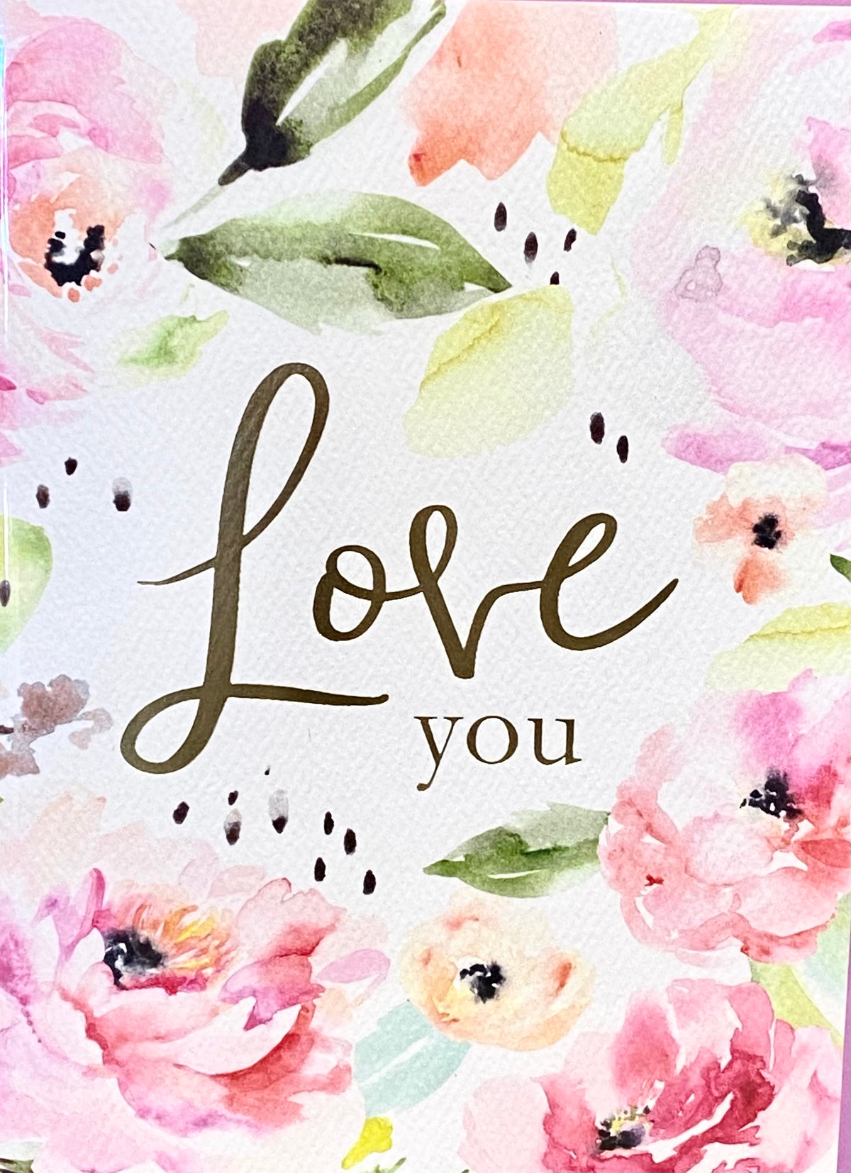 Anniversary Card: Watercolour Flowers, Love You