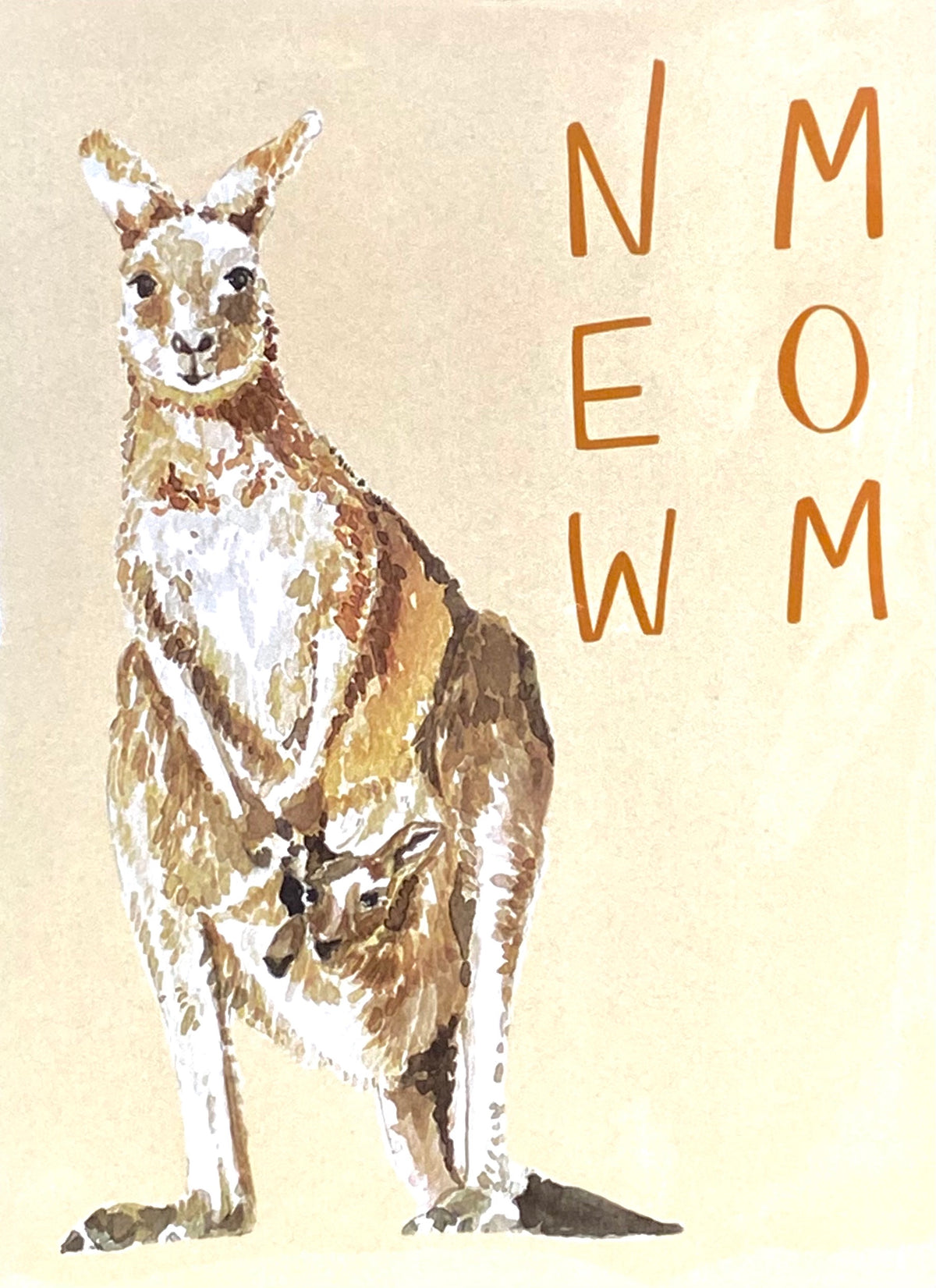 Baby Card: New Mom Kangaroo & Joey