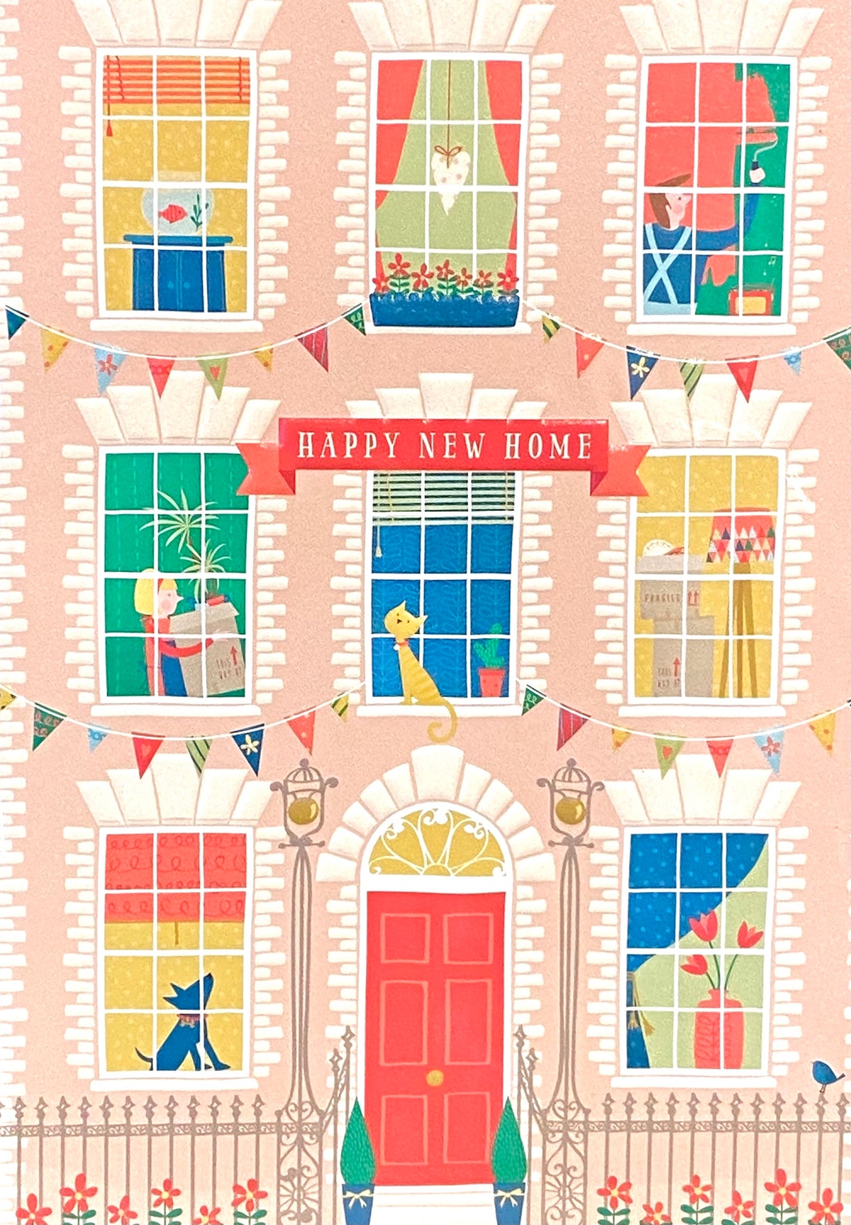 New Home Card- Happy New Home Pink House