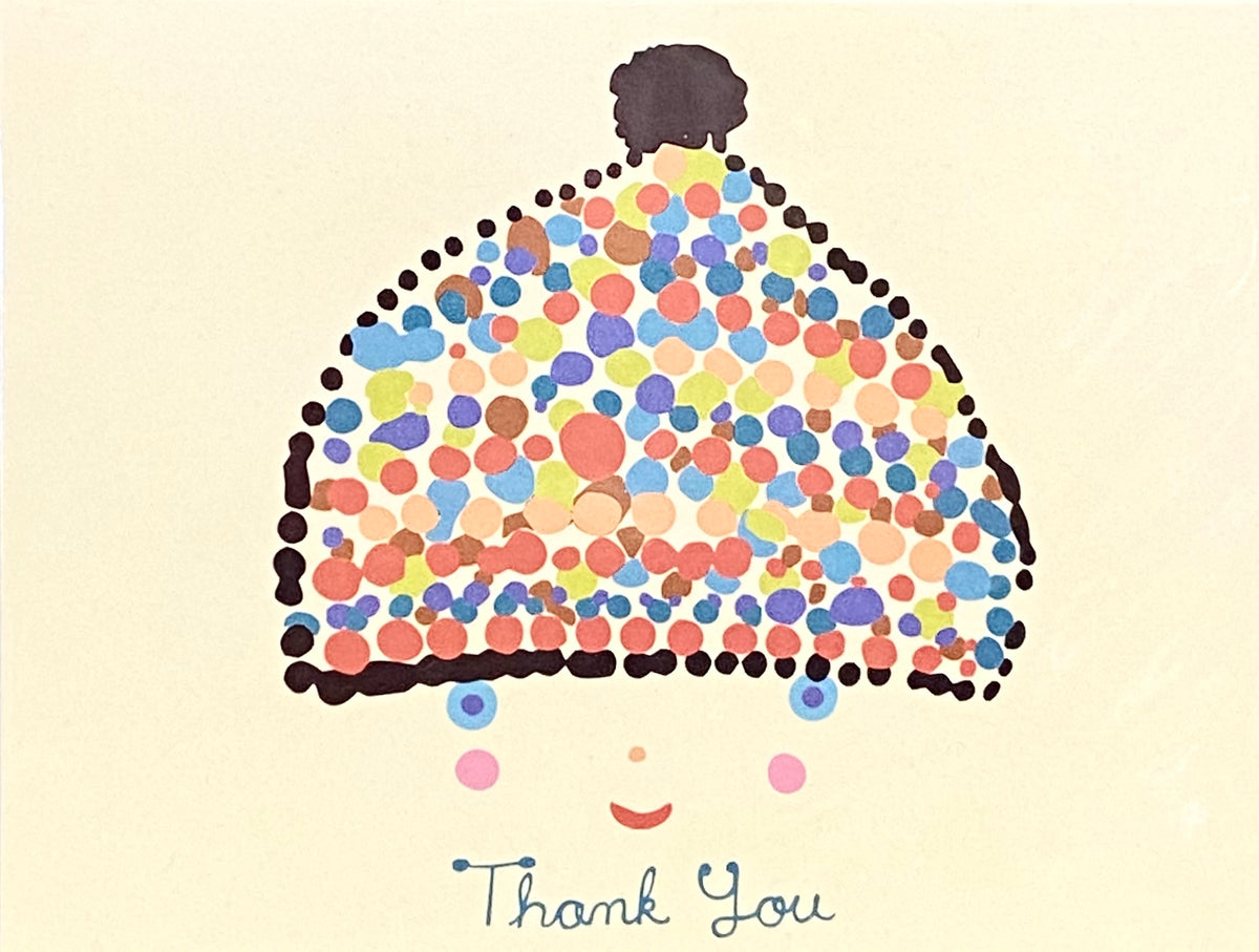 Thank You Card- Polka Dot Colour Hat