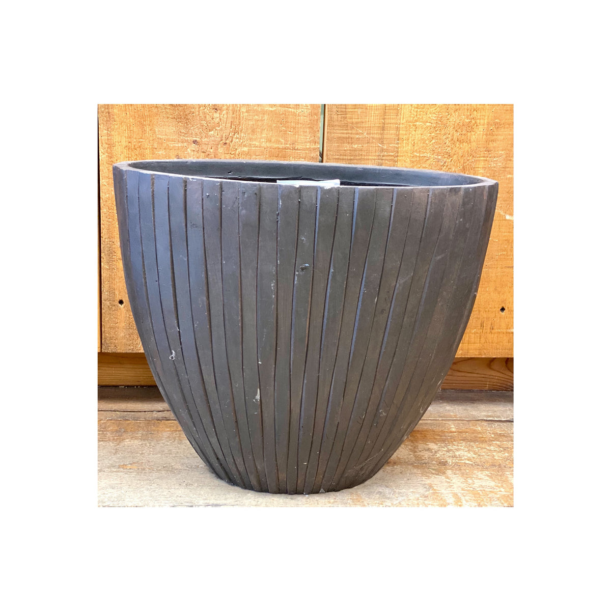 Oval Brown Woven Pot