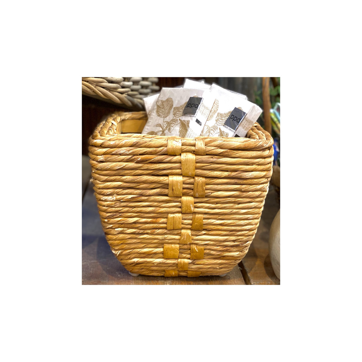 Small Woven Water Hyacinth Basket