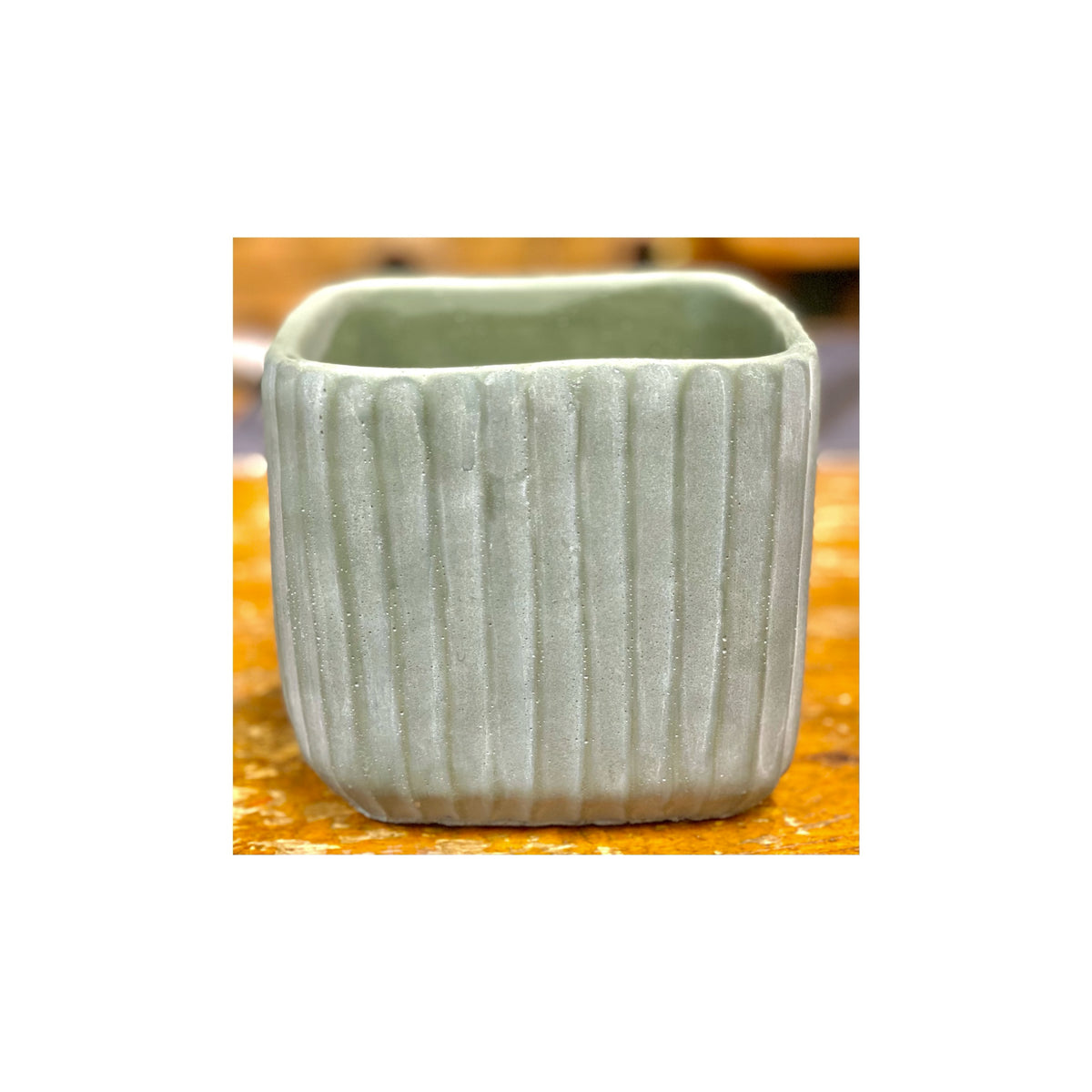 Medium Green Ridge Vase