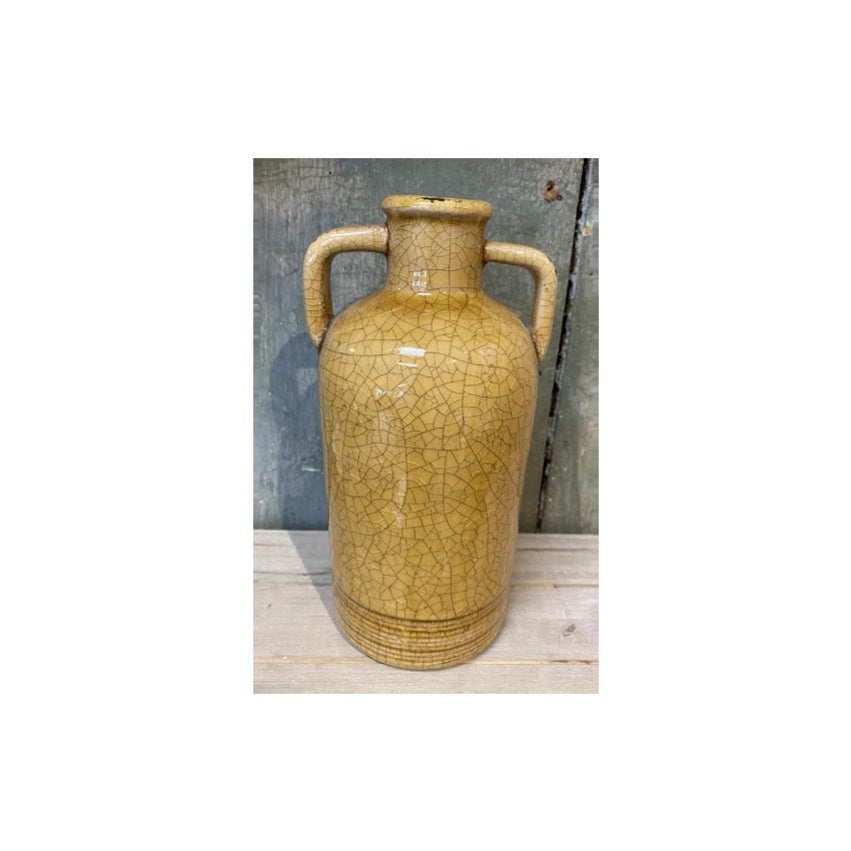 Yellow Crackled Finished Vase