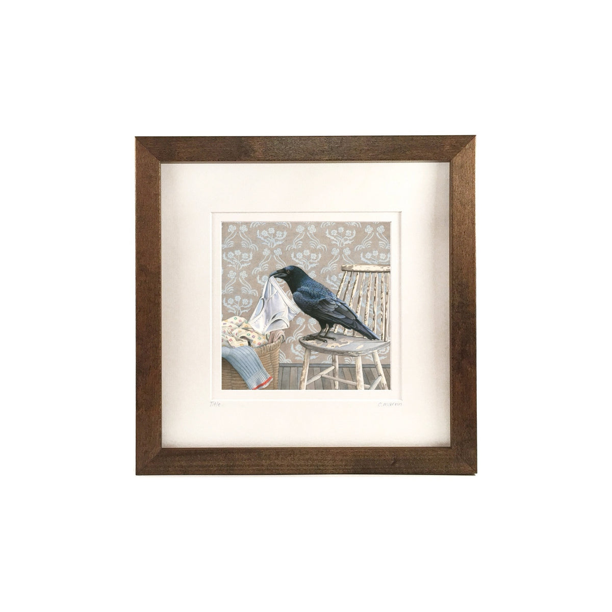 Cori Lee Marvin Framed Print- Crow gathers Nesting Material