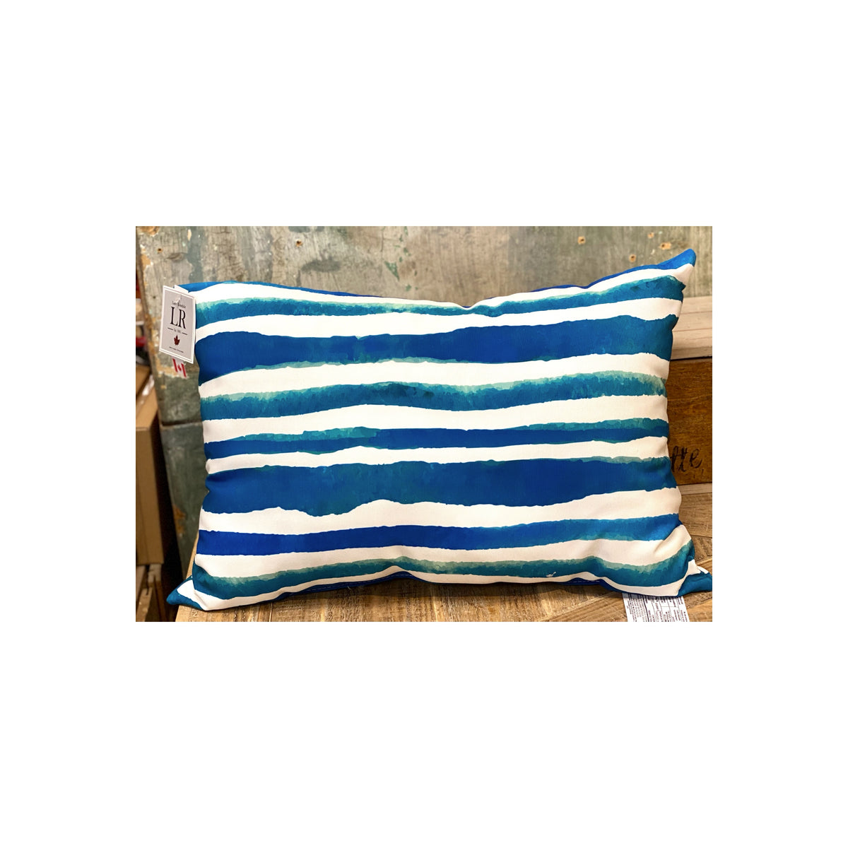 Pillow- Bluetopia Watercolour Stripes