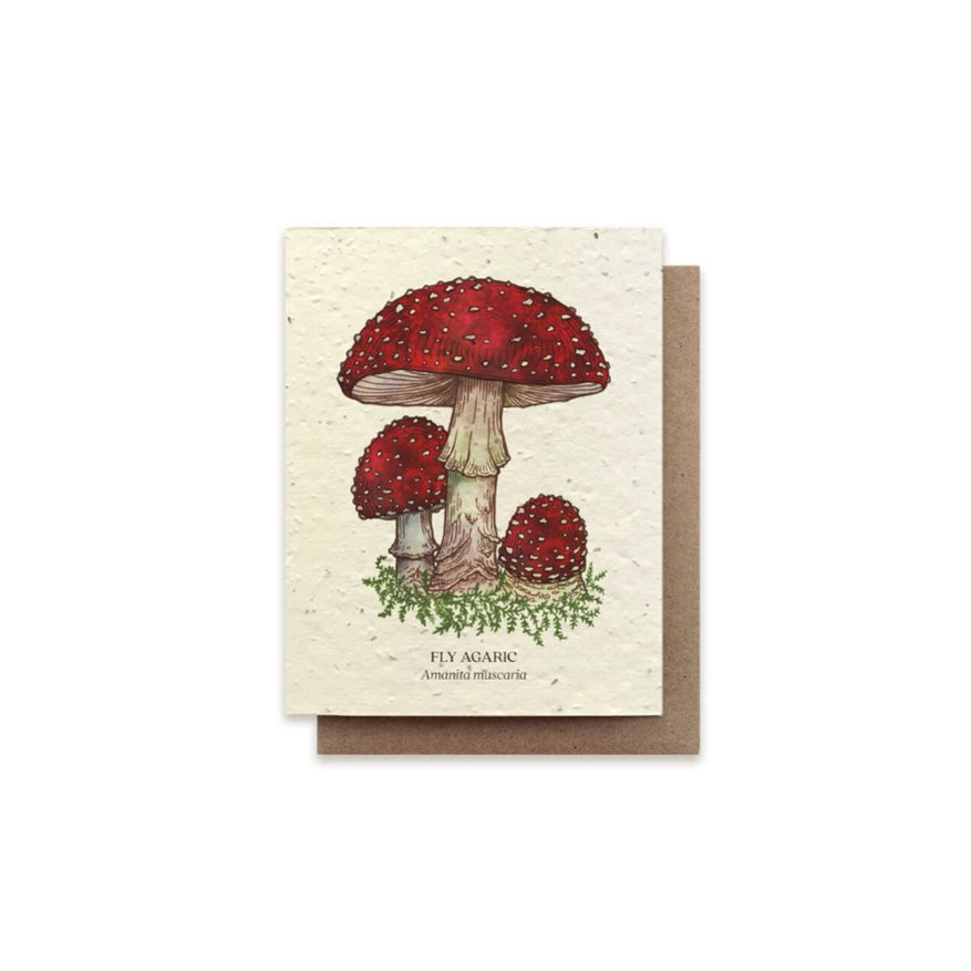 The Bower Studio Fly Plantable Agaric Mushroom Card