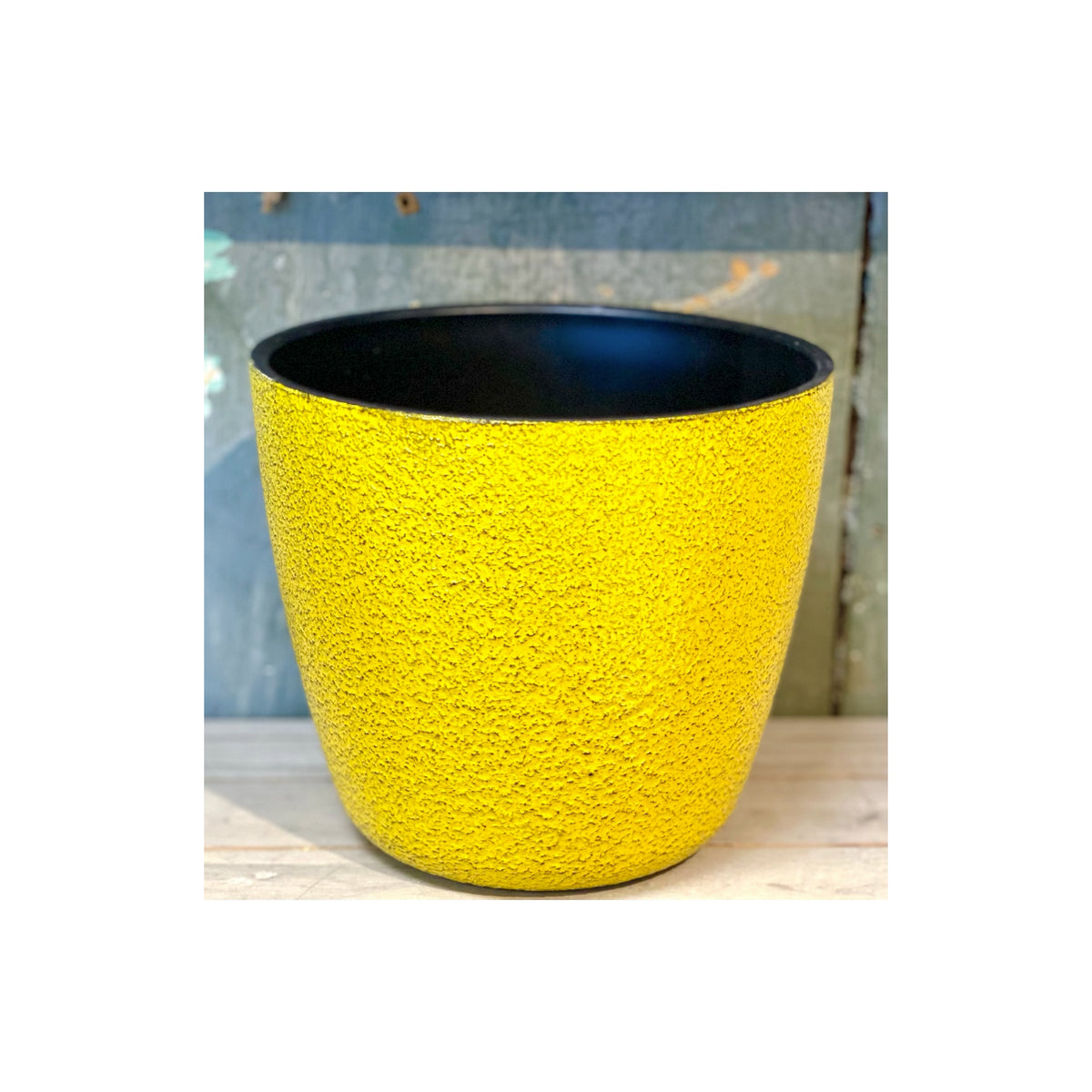Yellow Textured Flower Pot