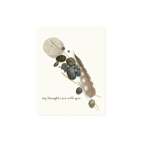 Felix Doolittle Sympathy Card- Feather & Stones