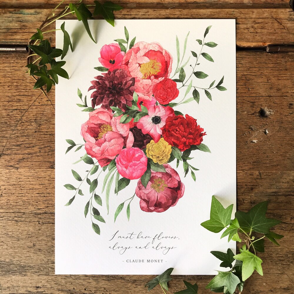 I must have flowers - A4 Print