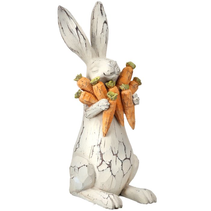 Resin Carved Bunny with Carrots