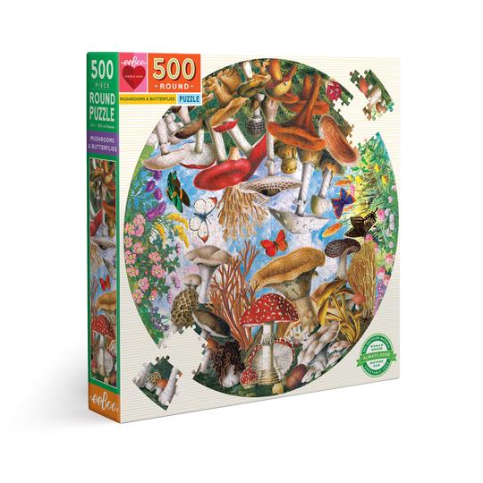 eeBoo 500 Piece Puzzle - Mushrooms and Butterflies