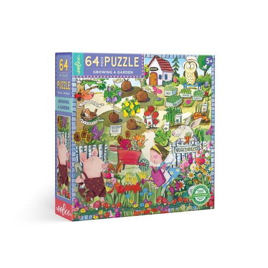 eeBoo 64 Piece Puzzle- Growing a Garden