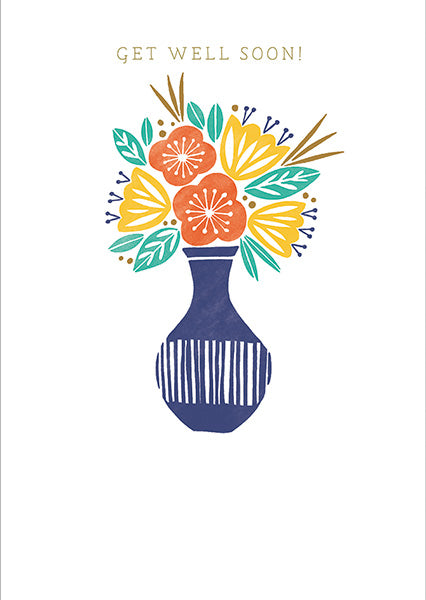 Get Well Card- Get Well Soon Flowers In Vase