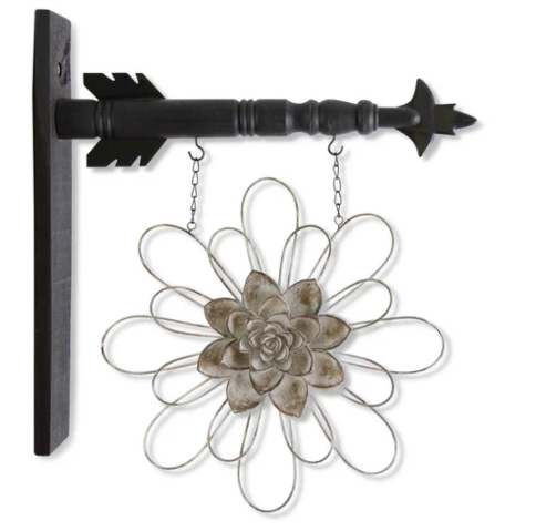Grey Metal Flower Hanging for Arrow Hanger