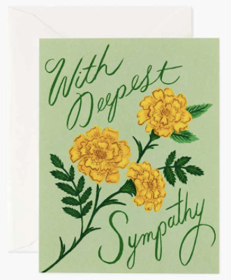 Rifle Paper Co. With Deepest Sympathy Card Marigolds
