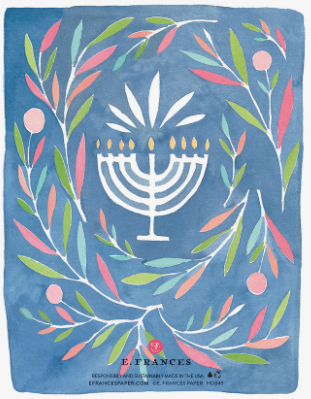 Hanukkah Card-White Menorah