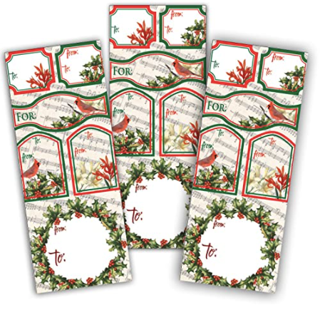 Cardinal and Holly Gift Labels