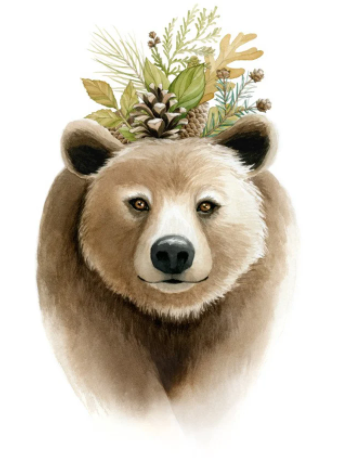 Bear With Leaves Card