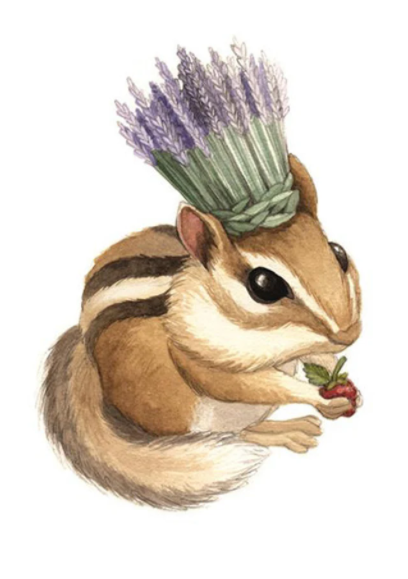 Chipmunk Flower Crown Card