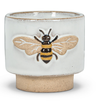 Small Single Embossed Bee Planter
