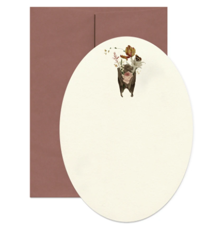 Bat with Flowers Card