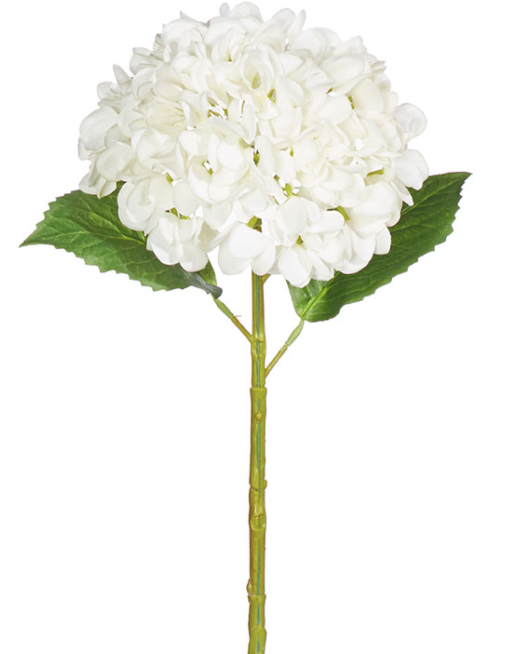 20" Real Touch White Hydrangea Stem