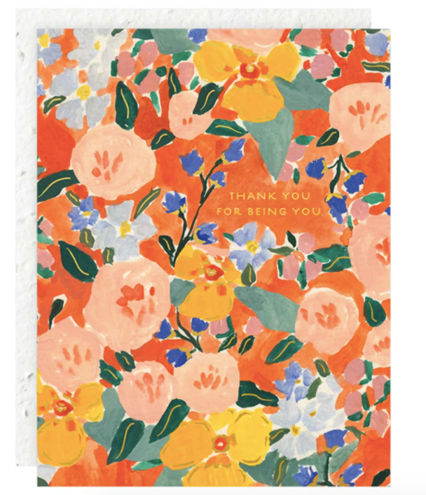 Red Orange Floral Card