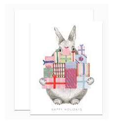 Bunny Holding Gifts Card