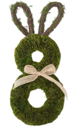 22" Dried Grass Rabbit Wreath with Bow