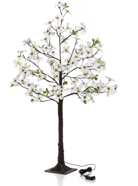 Indoor/Outdoor Electric Lighted Faux Dogwood Tree