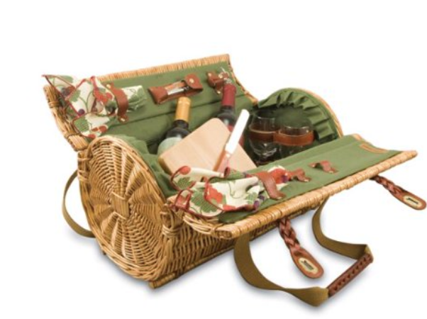 Verona Wine & Cheese Basket - Pine Green