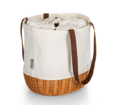 Coronado Canvas & Willow Basket Tote - Natural