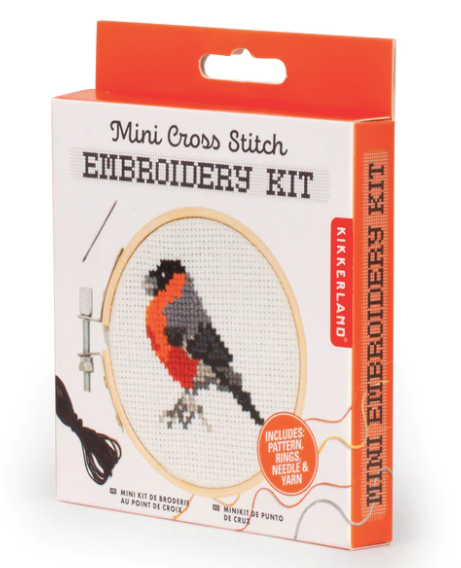 Mini Cross Stitch Embroidery Kit - Robin