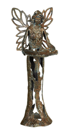 Cast Iron Fairy with Tray Statue