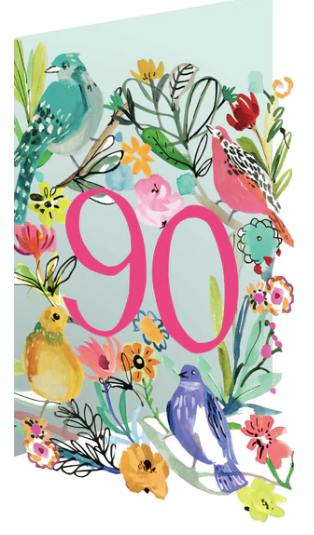 90th Birthday Lasercut Card