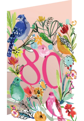 80th Birthday Lasercut Card