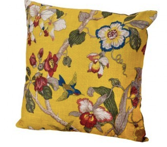 Fabric Hummingbird and Floral Pillow