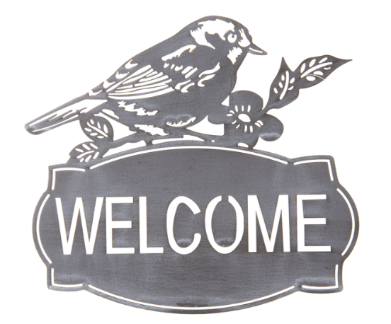 Iron Painted Welcome Bird Wall Decor