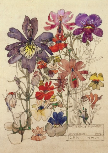 Butterfly Flower Mackintosh Card